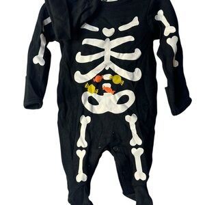 Carter's Black Skeleton Footie with‎ Candy Accents